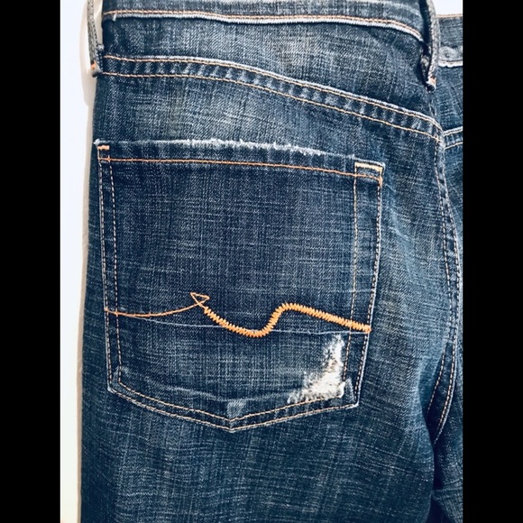 7 For All Mankind Dark Wash Bootcut Jeans - Picture 6 of 7